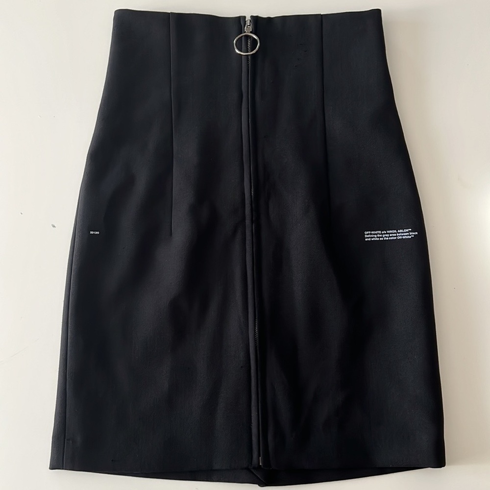 Off-White High-Rise Wool Pencil Skirt Formal Streetwear, US 6